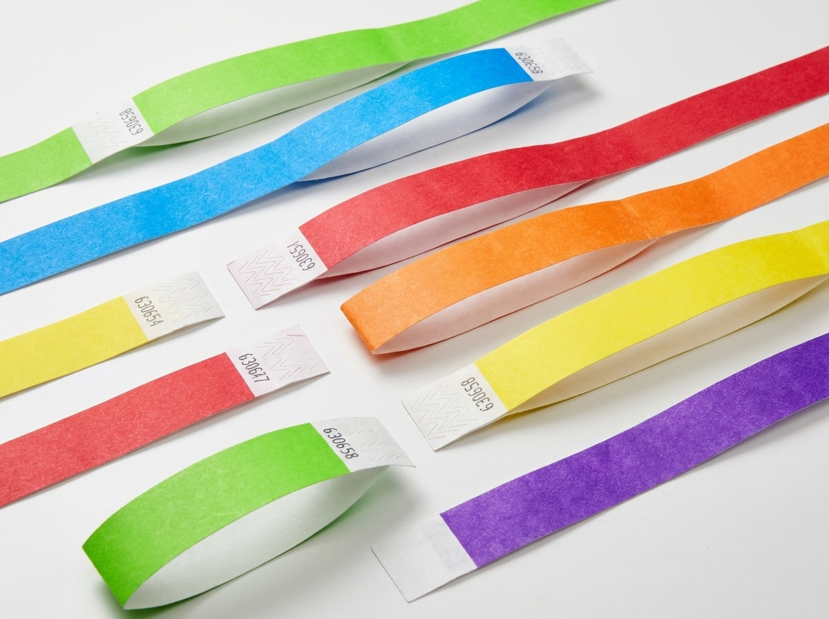 Preview of a custom wristband proof with logo text and sequential numbering